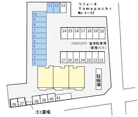 ラフィーネＹａｍａｇｕｃｈｉの駐車場