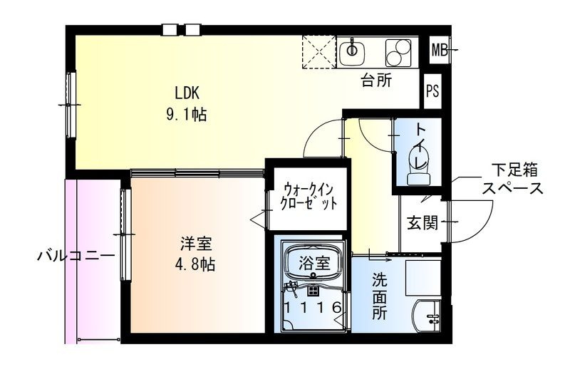 フジパレス西宮南甲子園の間取り
