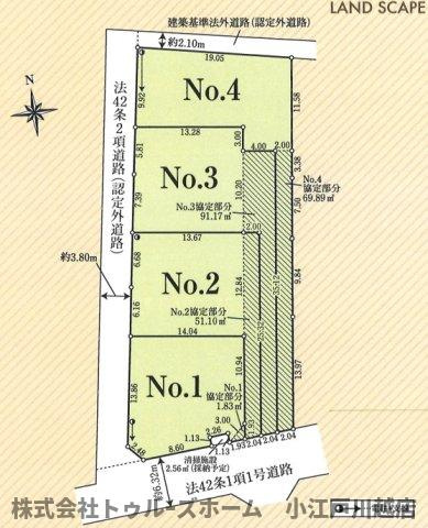 【区画図】 | 川越市大字石田　売地　No.4区画