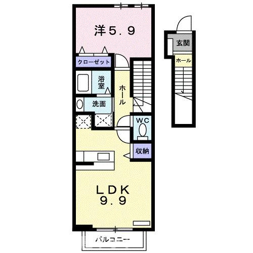 【間取り】 | サンシャイン　桜川　Ｂ