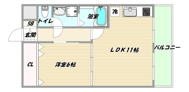 大阪市淀川区宮原２丁目の賃貸マンションの間取り