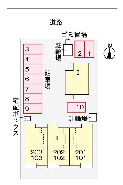 ソラーナⅡの駐車場