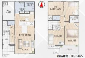 蓮田市見沼町3期　新築一戸建て　02　リガーレの間取り|動線を考慮した水回り集中摂家で家事ラクが叶えられる間取りです♪
