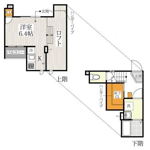 ＣＢ八潮ルフィノの間取り|間取りです。