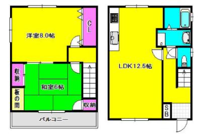 大石南町貸家の間取り