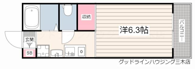 flat福井B棟の間取り