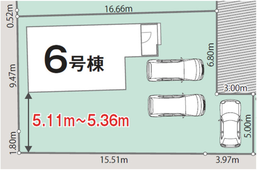 玉村町板井01期（全5棟）6号棟の区画図