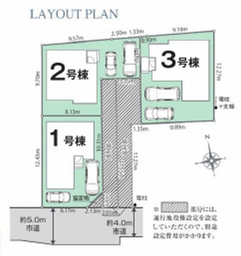 【の新築一戸建ての事ならリビングボイスにお任せ下さい！】平塚市入野　新築一戸建て　01期　全3棟の区画図|平塚市入野　新築一戸建て　01期　全3棟