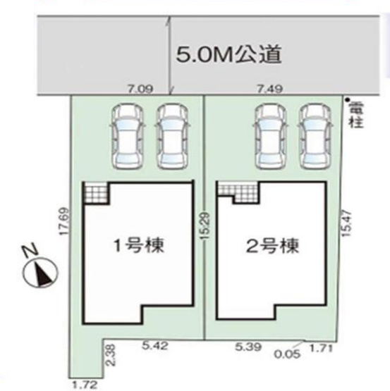 【区画図】 | 桶川市鴨川5期　GRAFARE DESIGN　新築戸建　全2棟　1号棟