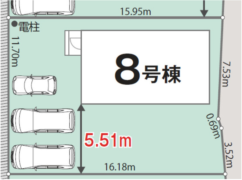 玉村町板井01期（全5棟）8号棟の区画図