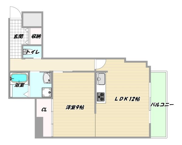 大阪市淀川区新高３丁目の賃貸マンションの間取り