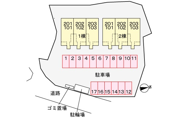 クレメントヴィラⅡの区画図