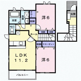 【間取り】 | シャンブルブランＡ | 間取図
