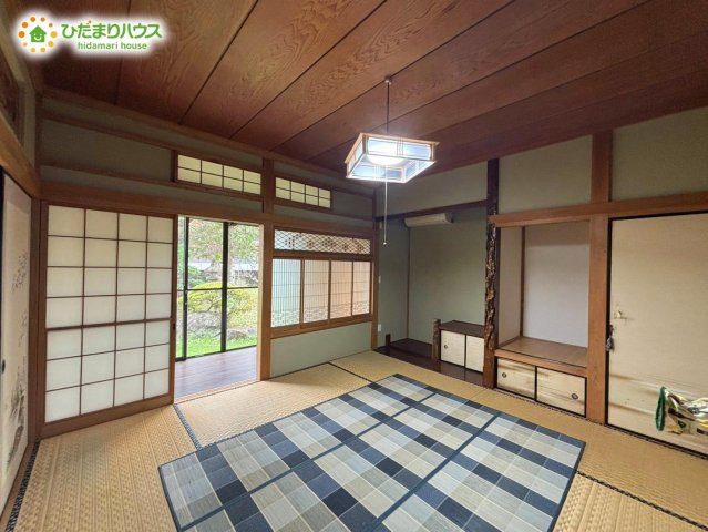 野田市木間ケ瀬　平屋　中古戸建の和室|8帖の和室は続き間です！