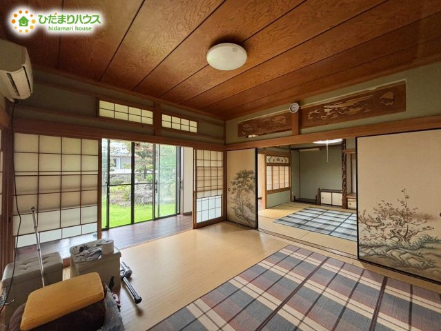 野田市木間ケ瀬　平屋　中古戸建の和室|8帖の和室は続き間です！
