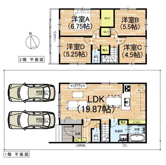 高槻市真上町　第1期　新築一戸建ての間取り|1号地
