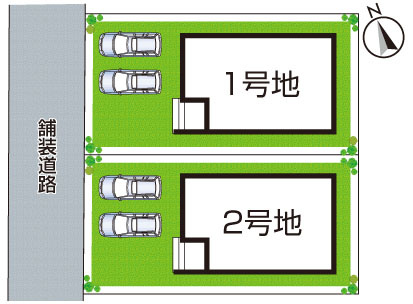 ■高槻市真上町　第1期　新築一戸建ての区画図|全2区画