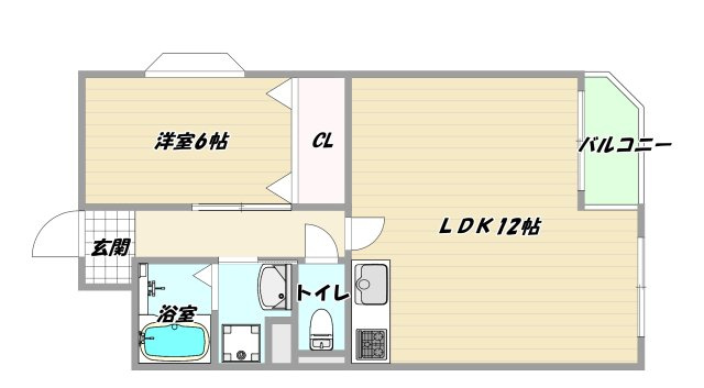 大阪市淀川区木川東２丁目の賃貸マンションの間取り