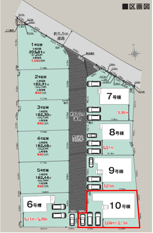 玉村町板井01期（全5棟）10号棟の区画図