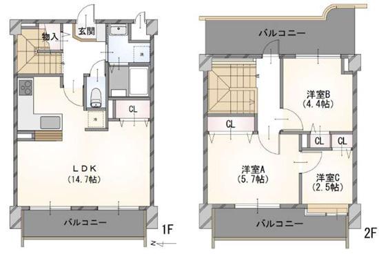 【間取り】 | ペット飼育可　NICガーデンハイム海老名　4階３LDKリフォーム済み　【仲介手数料無料】 | 宅地建物取引士による不動産のご説明・現地のご案内、住宅金融普及協会住宅ローンアドバイザーが住宅ローンのアドバイスから融資実行までのお手伝いをしっかりサポートします♪