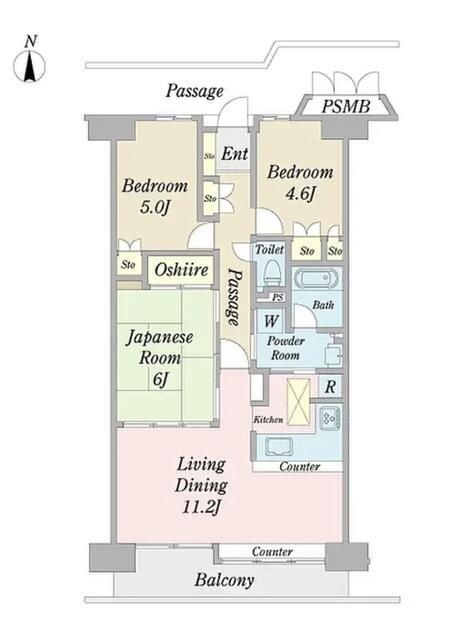 ツインシティ壱番館エトランズ東砂の間取り