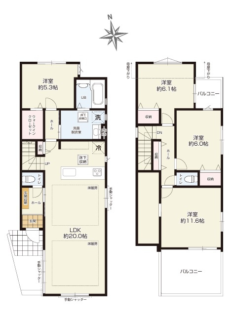 ◎茅ヶ崎市浜須賀　新築戸建　1号棟の間取り|4LDK☆