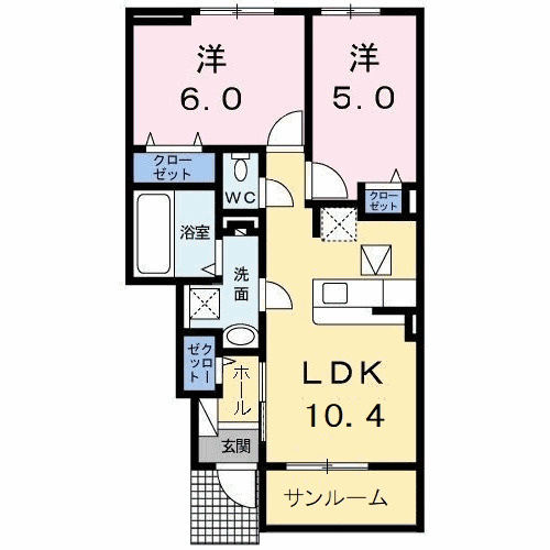 ボヌールメゾンＡの間取り
