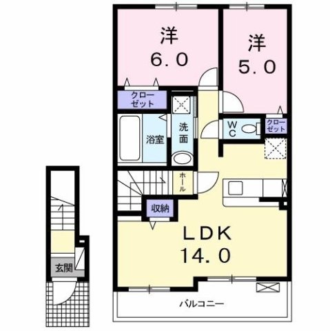 リヨン　Ａの間取り