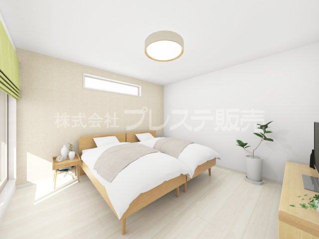 奈良市三松ヶ丘の新築一戸建の洋室|２階洋室（主寝室）完成イメージ／南向きですので、陽あたり良好です♪