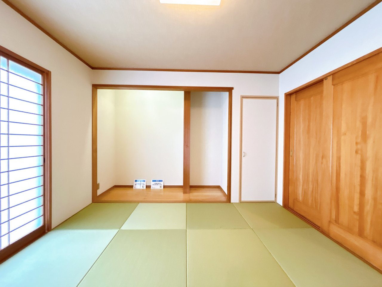 宇部市開２丁目　戸建ての和室|約8畳和室は、新たに琉球畳が入れてあります。