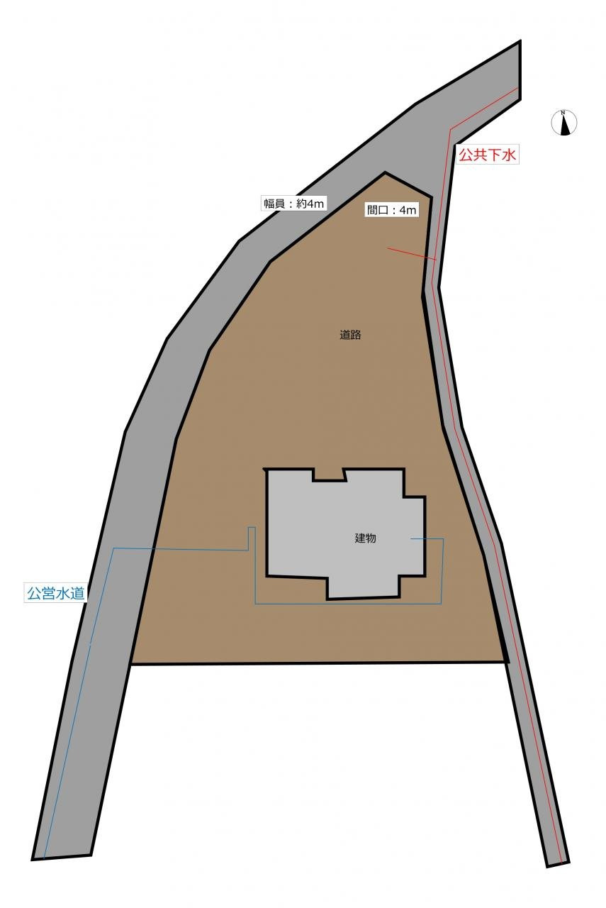 宇部市開２丁目　戸建ての区画図