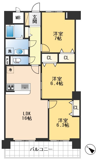 千里丘ロイヤルハイツの間取り