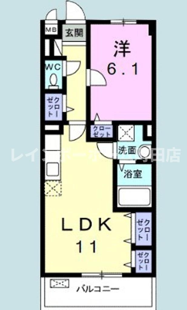 アンジュ新百合ヶ丘※初期費用分割あと払いサービス利用可能物件の間取り