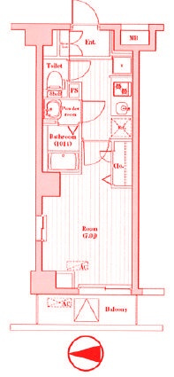 藤沢市川名１丁目の賃貸マンションの間取り|洗面台とトイレが別の空間になります♪