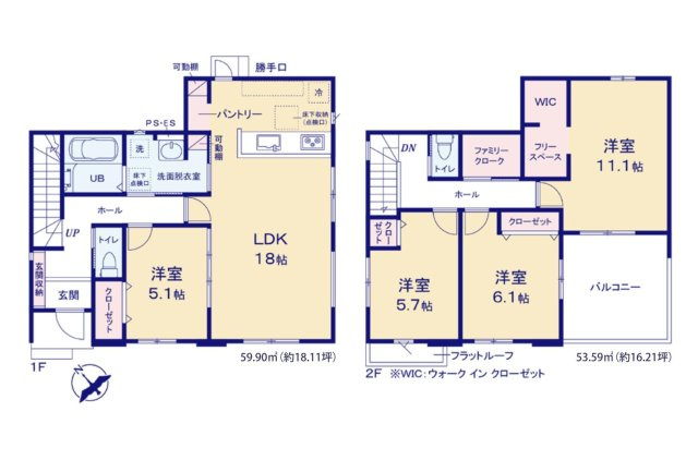 土浦市荒川沖東6期　新築戸建　2号棟の間取り