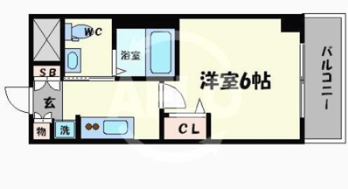 エステムプラザ難波WESTⅡプレディア　　塩草立葉小学校区の間取り|エステムプラザ難波WESTIIプレディア　間取り