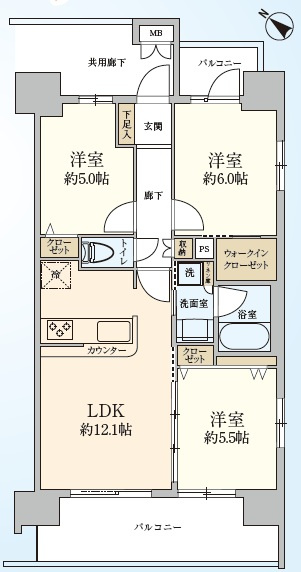 鴻巣市本町４丁目「ラクセシア鴻巣駅前」の間取り|9階角部屋です