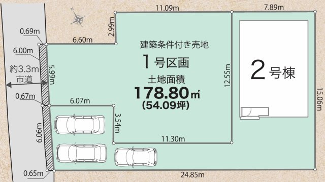 リナージュ ネクスジー 徳島市春日一丁目01期の区画図