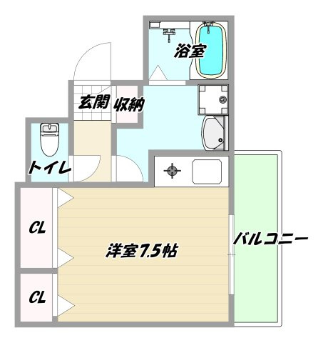 大阪市東淀川区東中島１丁目の賃貸マンションの間取り