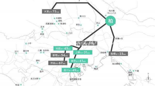 ベルヴュコート柏の地図