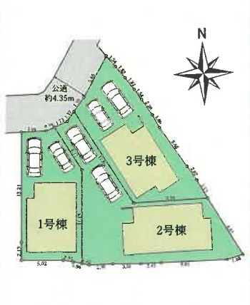 豊中市春日町　第3期　新築一戸建ての区画図|全3区画