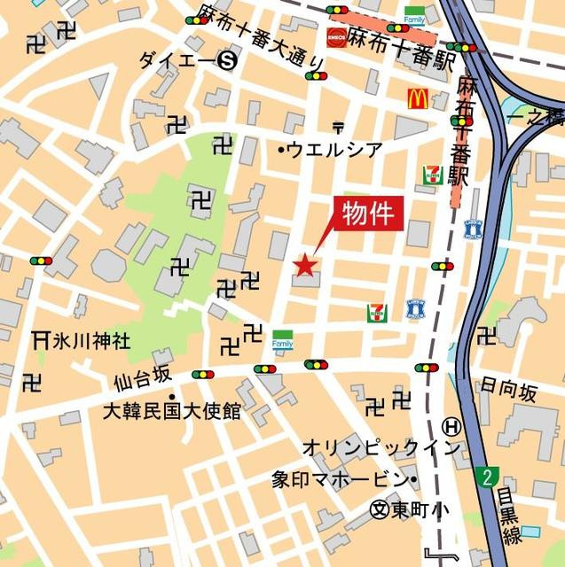 カーサスプレンディッド麻布十番の地図