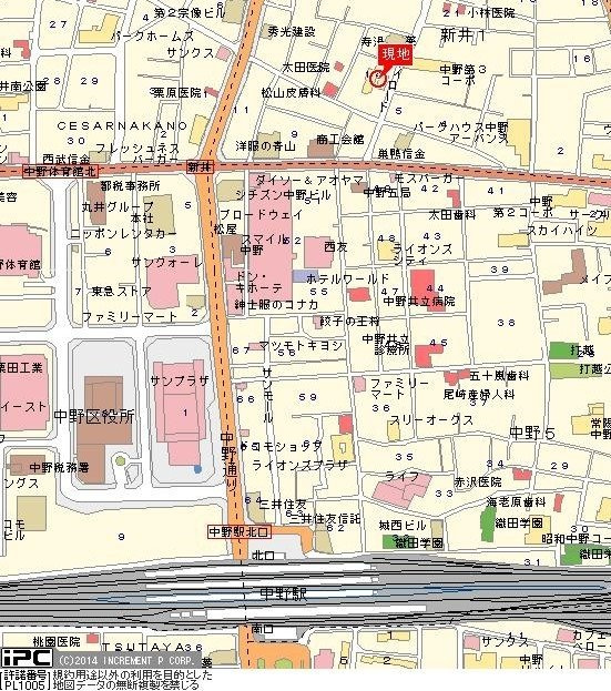 ライオンズマンション中野第五の地図