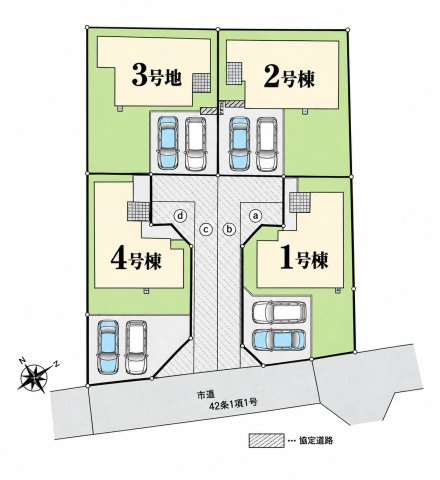 土浦市真鍋4丁目　新築戸建　2号棟の区画図