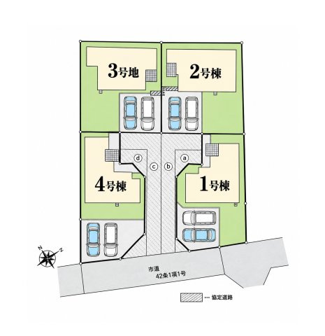 土浦市真鍋4丁目　新築戸建　4号棟の区画図