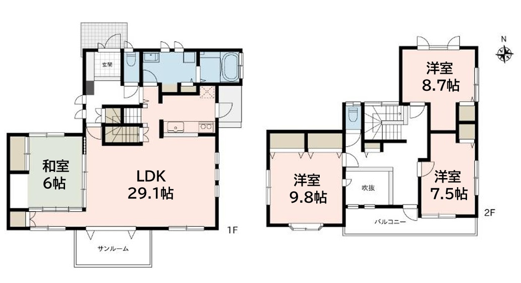 佐久市岩村田　中古住宅の間取り