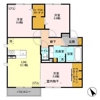 【間取り】 | クレストフォーチュン B