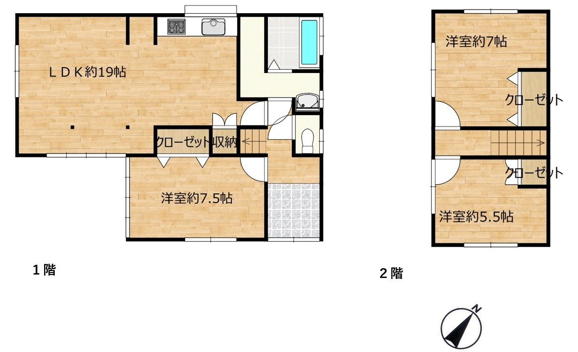 宇部市大字西岐波東片倉　戸建ての間取り|3LDKです。