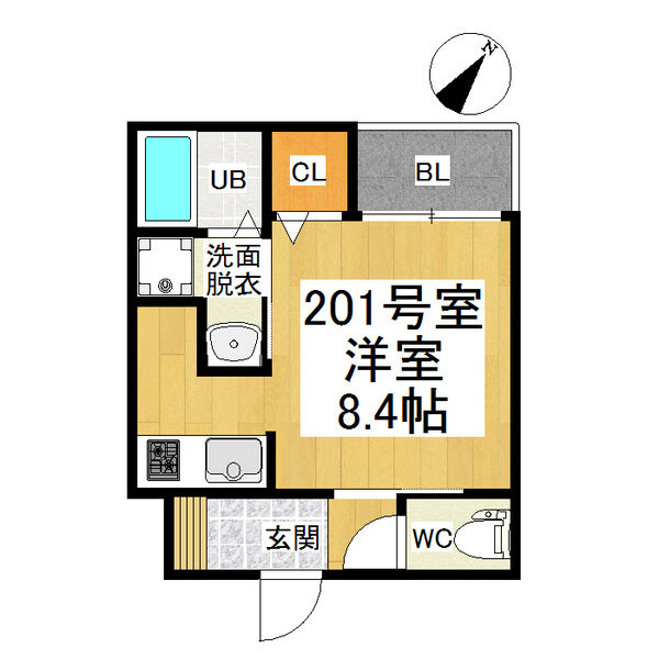 名古屋市中区新栄２丁目のアパートの間取り
