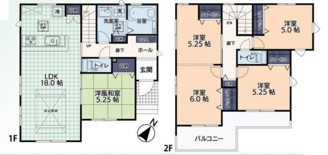日高市中鹿山　中古売戸建の間取り